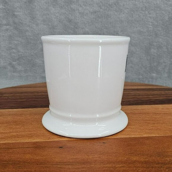 Anthropologie Monogram Mug T Initial White Black Ceramic Footed Coffee Tea Cocoa - Picture 6 of 10